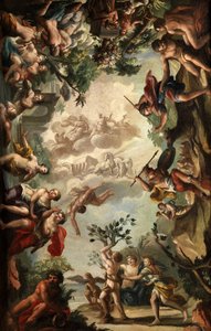 Bozzetto for a Ceiling Painting, Probably of a Hunting Lodge by Unbekannt Unbekannt